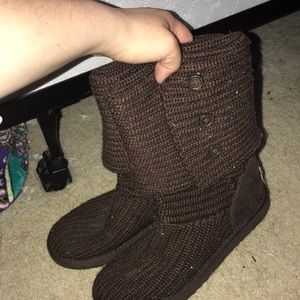 Brown crocheted Uggs